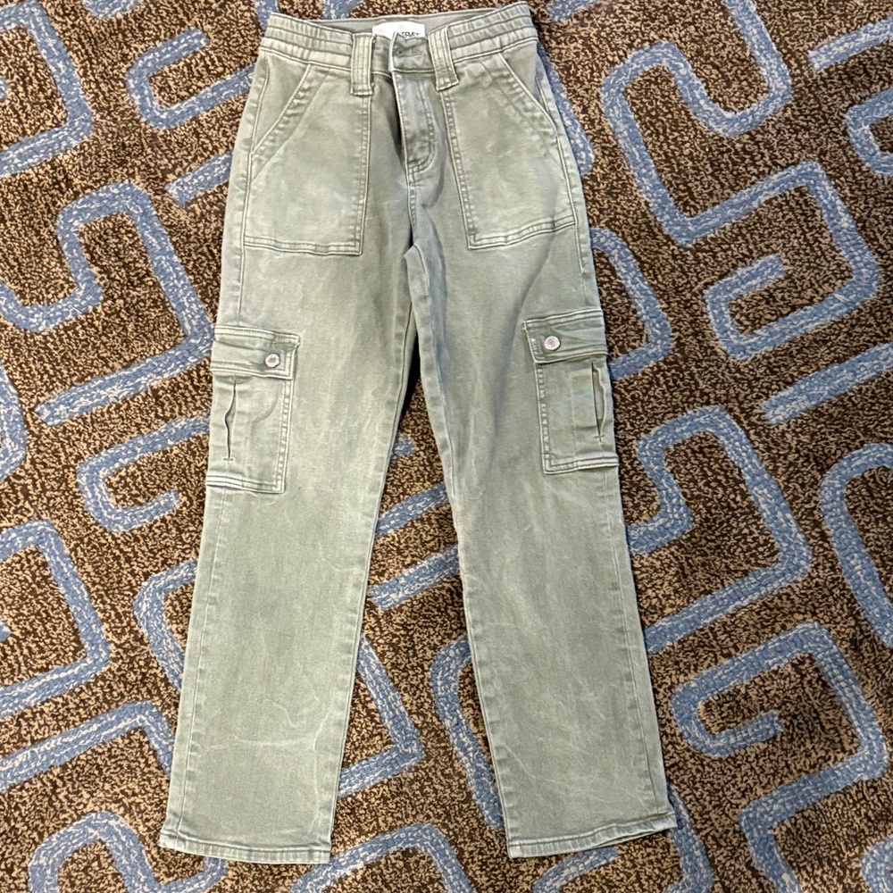 Women's Green Cargo Boot Cut Pants